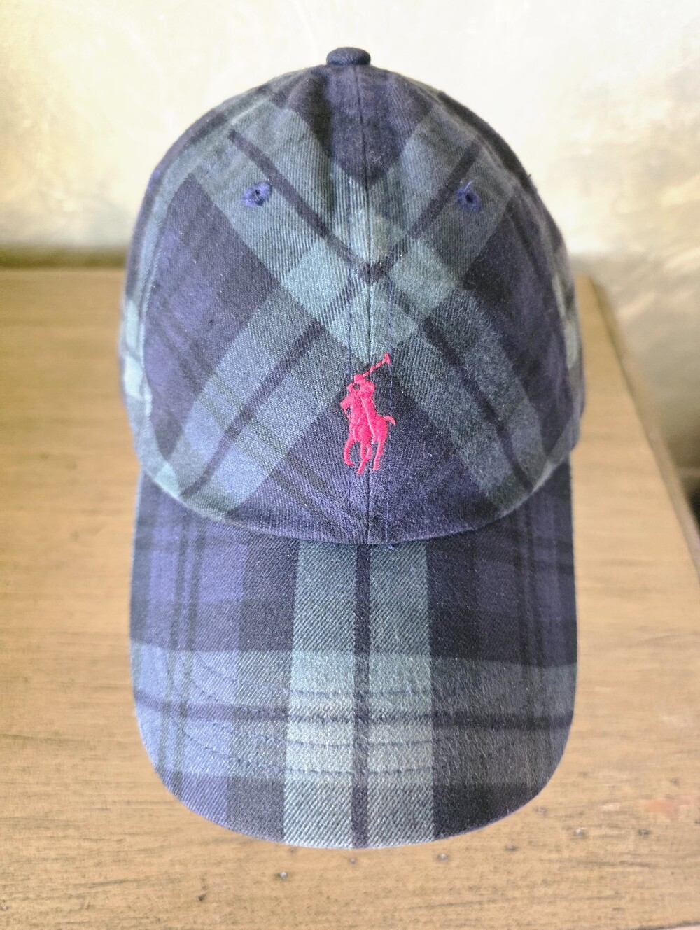Polo Ralph Lauren Blackwatch Tartan Plaid Navy/Green Cotton Baseball Hat Cap